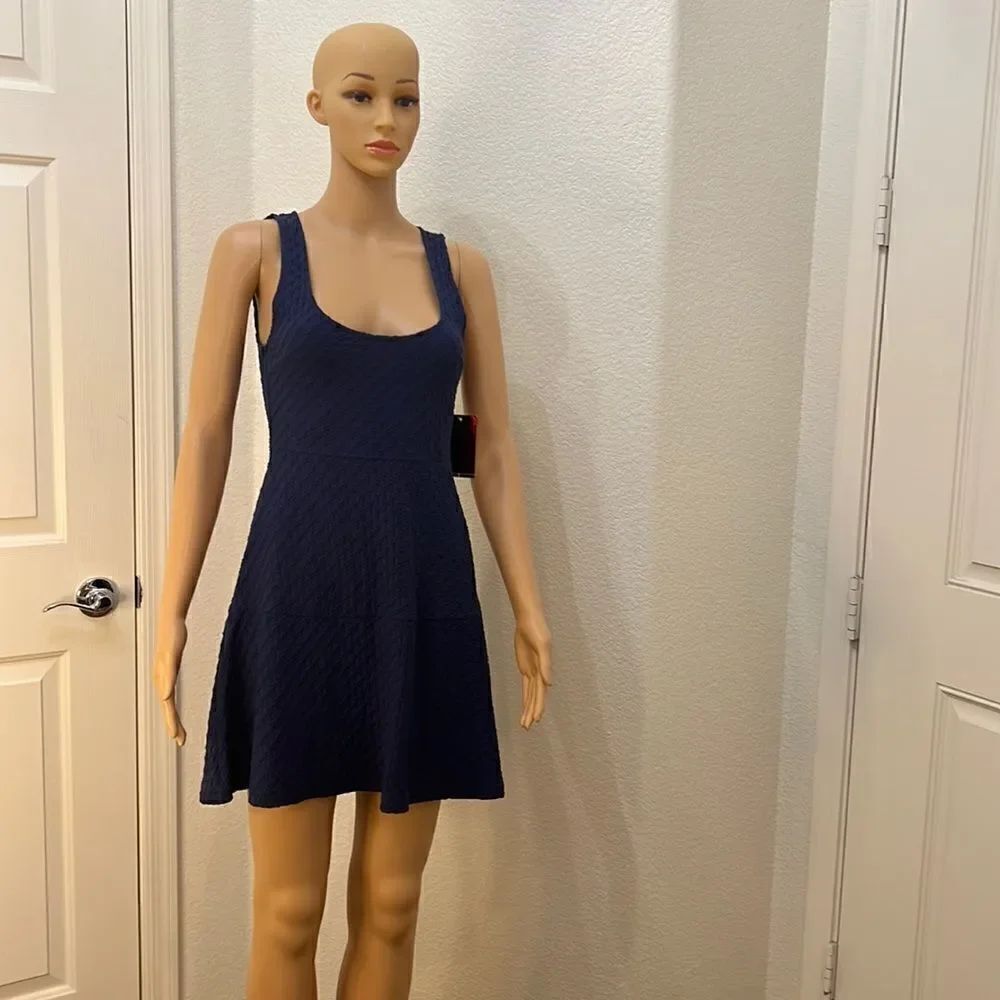 Bongo Sz Small Juniors Party Dress Mesh Back Medeival Blue Orange Accent Zipper